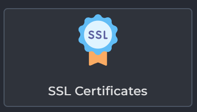 SSL Certificates tile in the Green Trail Hosting Service Console