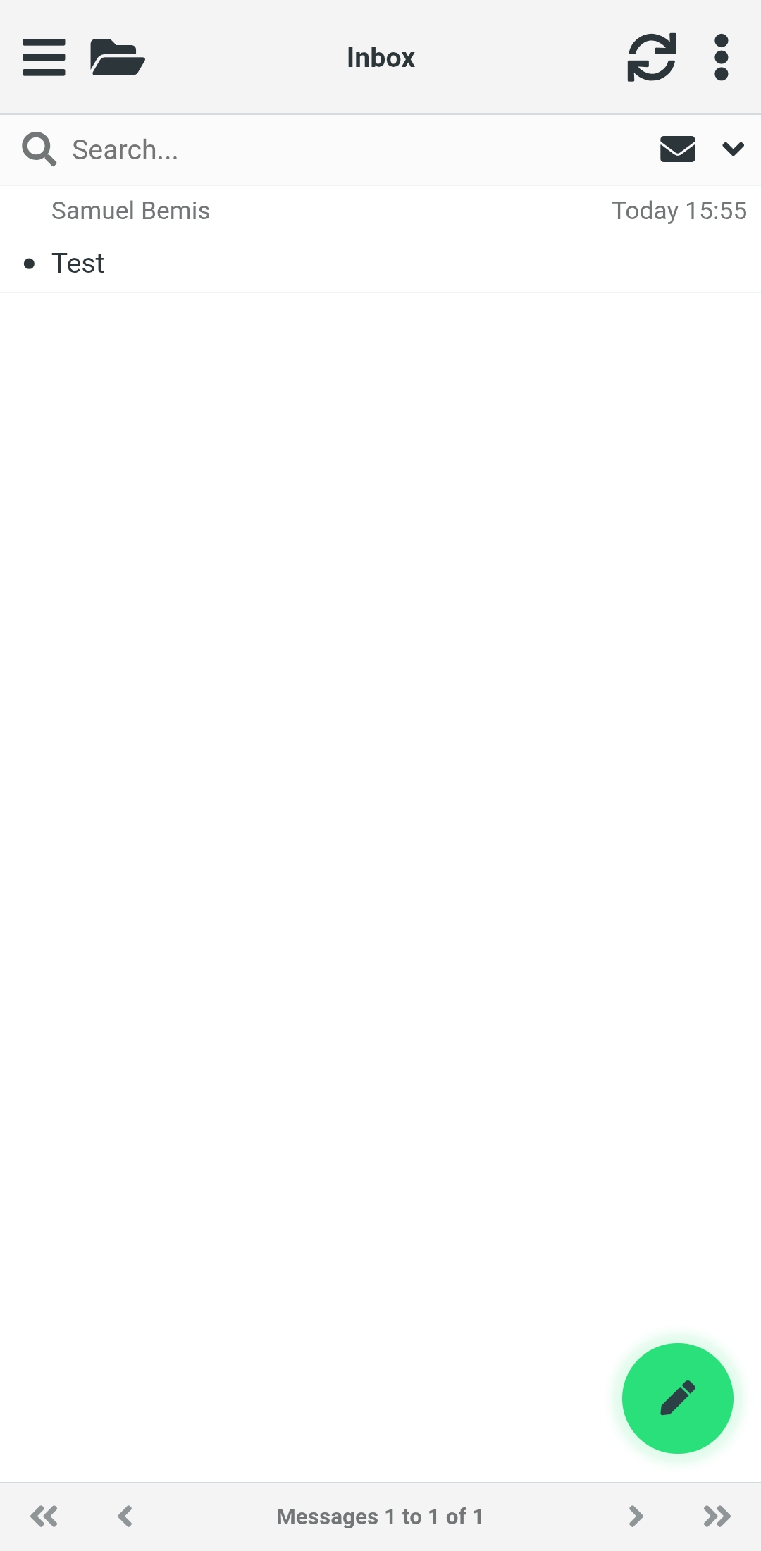 GTH Webmail inbox open on an Android device